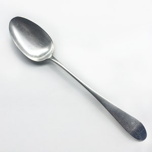 Very RARE - STANDISH BARRY N.92 1784-1810 - 9” Federalist Coin Silver Serving Spoon