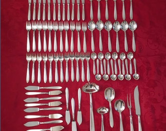KIERDORF E.R. Solingen Germany 100 Silverplate - 77pc Flatware w. Serving & Carving Set
