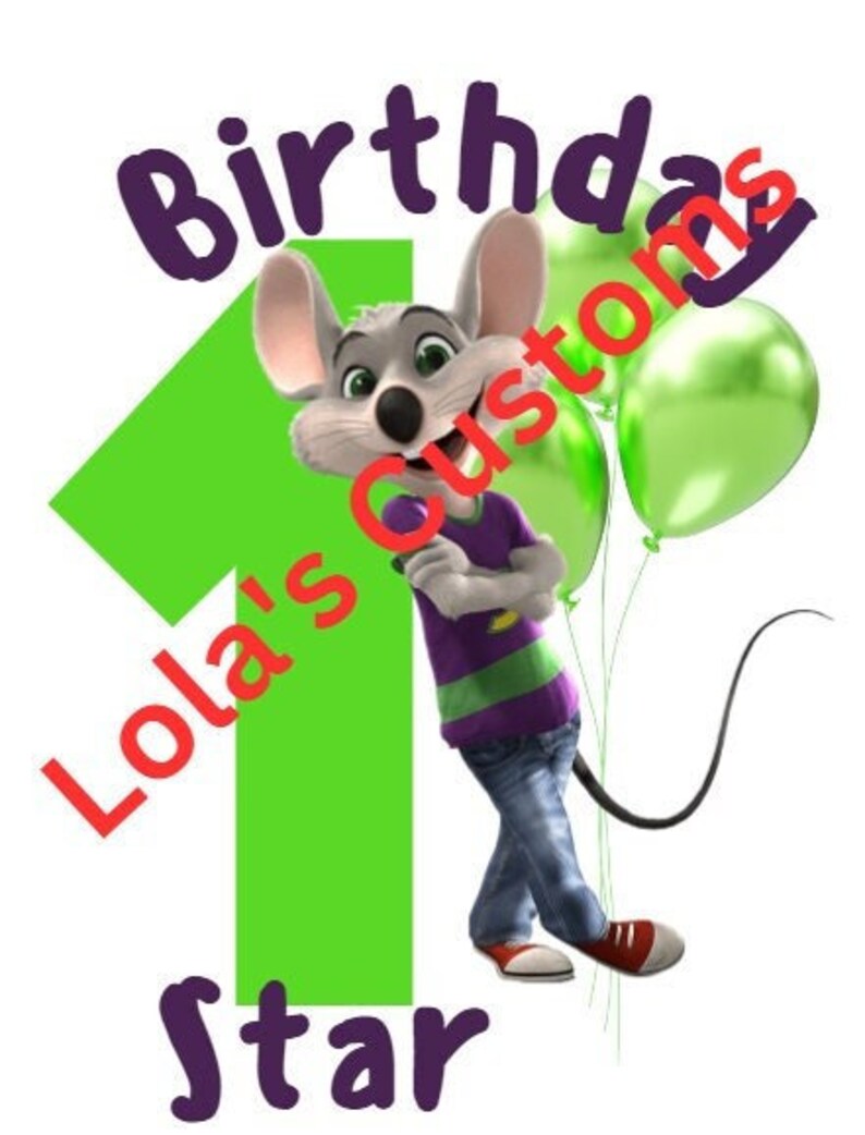 Chuck E Cheese Birthday Star PNG File DOWNLOAD ONLY Etsy