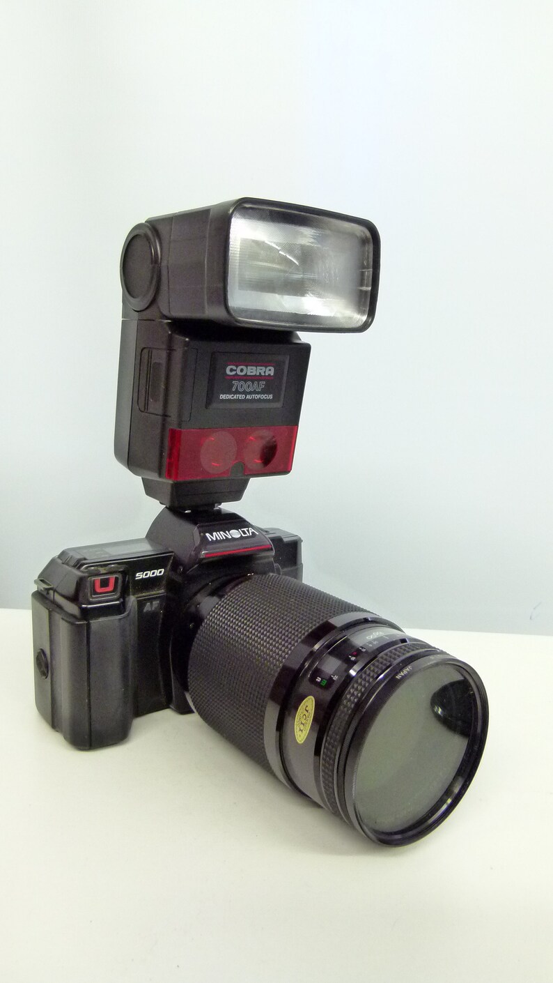 Minolta 5000 SLR Camera Kit With Extra Long Zoom Lens & Etsy