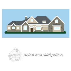 Custom Cross Stitch Pattern PDF - Custom Pattern of Home / Building - Personalized Pattern Unique Gift Fiber Art Pixel Art