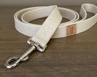Heavy Duty Hemp Canvas Clip Lead - Silver