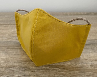 Amber GOTS Certified Organic Cotton Face Mask - Four Layers - Adjustable Ties & Shapable Nose