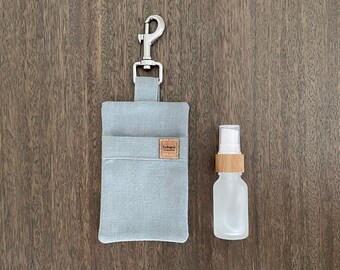 Hemp Poo Bag Mate + 15ml Glass Bamboo Bottle - Sage Grey