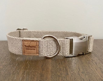 Organic Hemp Dog Collar - Silver