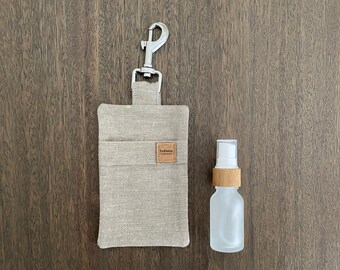 Hemp Poo Bag Mate + 15ml Glass Bamboo Bottle - Sand