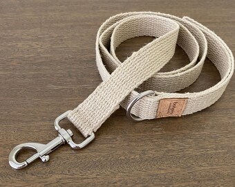 Organic Hemp Clip Lead with D Ring - Silver