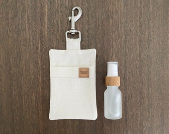 Hemp Poo Bag Mate + 15ml Glass Bamboo Bottle - Cream