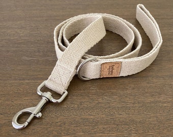 Super Soft Hemp Clip Lead with D Ring - Silver