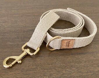 Organic Hemp Clip Lead with D Ring - Gold