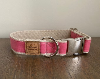 Hemp / GOTS Certified Organic Cotton Dog Collar - Bubblegum