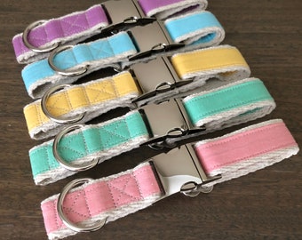 Hemp \ GOTS Certified Organic Cotton Dog Collar - Purely Pastel Range