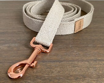Organic Hemp Clip Lead - Rose Gold