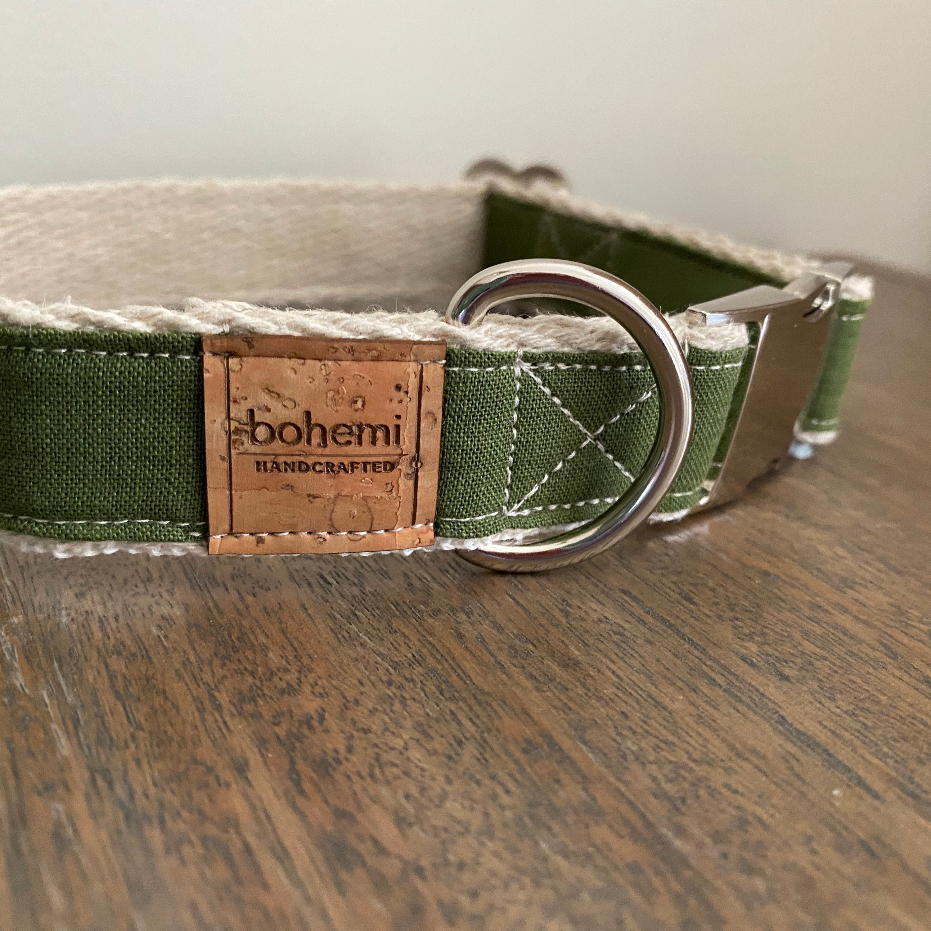 Hemp / Certified Organic Cotton Dog Collar Olive Green Etsy