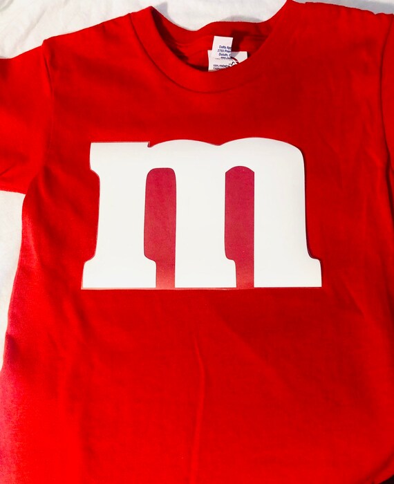 red m&m shirt