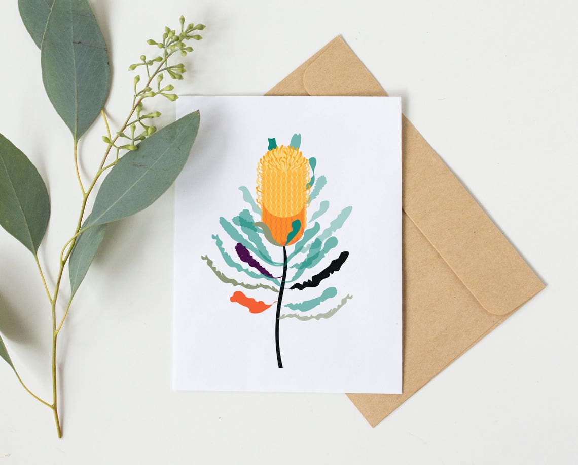Banksia Greeting Card Mothers Day Card Australian Native