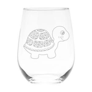 Turtle Stemless Wine Glass - 17 oz.  (Style T2)