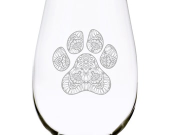 Pawprint (P1) stemless wine glass, 17 oz.