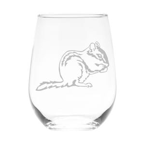 Chipmunk  Stemless Wine Glass  - 17 oz.