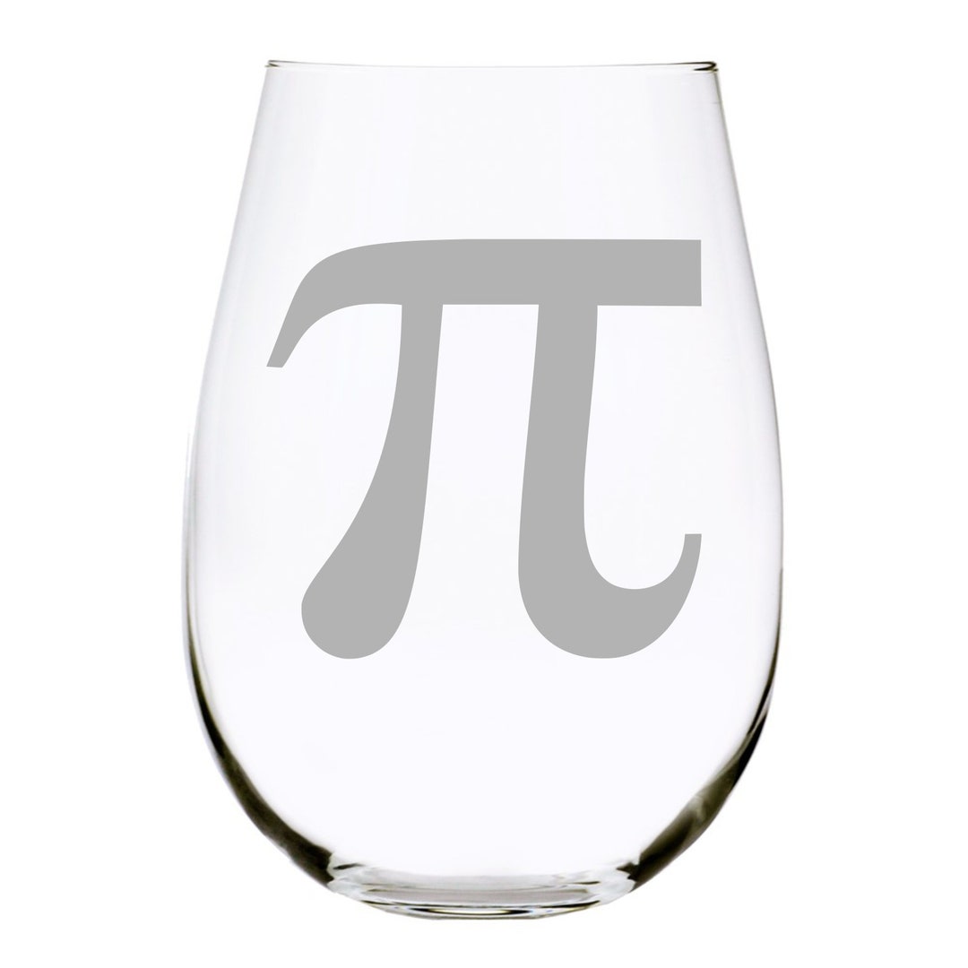 Pi Symbol Stemless Wine Glass, 17 Oz. - Math Themed Gift for Men and ...