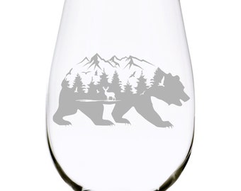 Bear (B2) stemless wine glass, 17 oz.