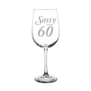 Sassy and 60 Birthday Wine Glass - 60th Birthday - 19 oz.