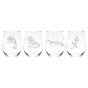 Lizard Stemless Wine Glass Set - 17 oz  - 4 Pieces