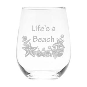 Life&#39;s a Beach Stemless Wine Glass -  17 oz.