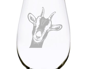 Goat (G1)  Stemless wine glass, 17 oz.