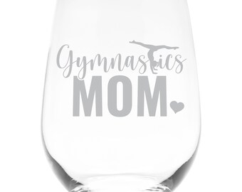 Gymnastics Mom  Stemless Wine glass, 17 oz.