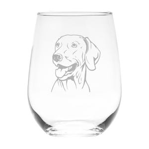 Weimaraner Themed, Dog Stemless Wine Glass - Dog Lover Gift for Men and Women - 17 oz.