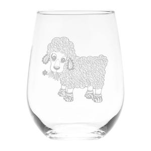 Lamb Stemless Wine Glass, 17 oz.