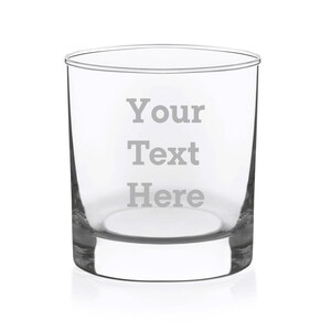 Custom Text 11 oz. Whiskey Rocks Glass - Personalized Gift for Women and Men