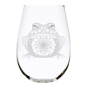 Frog stemless wine glass, 17 oz.