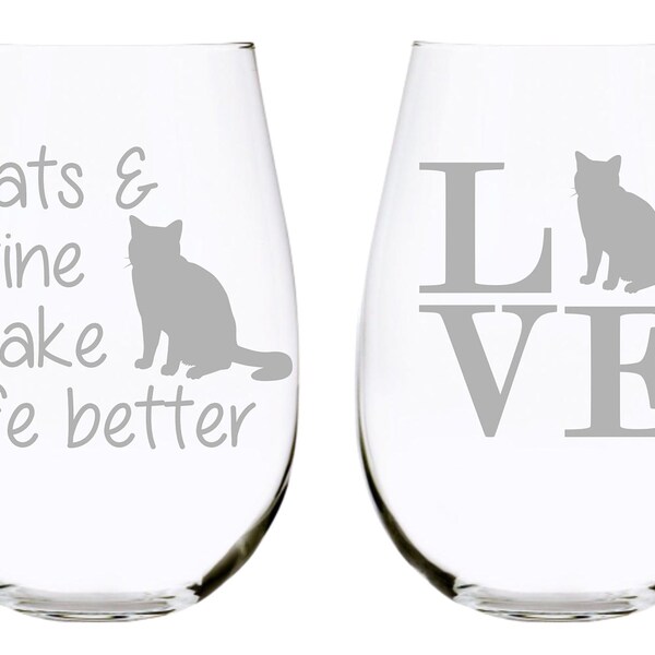 Cat Wine Glass - Etsy