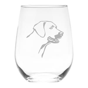 Rhodesian Ridgeback Themed, Dog Stemless Wine Glass - Dog Lover Gift for Women and Men  17 oz. (Style R1)