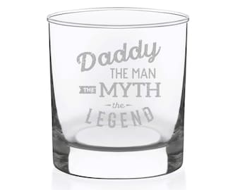 Daddy The Man The Myth The Legend Whiskey Rocks Glass  - 11 oz.