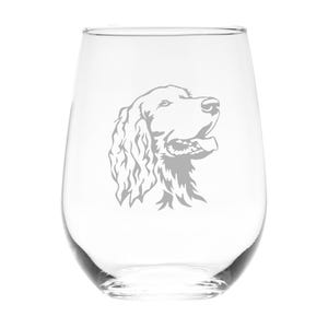 Irish Setter Themed, Dog Stemless Wine Glass - Dog Lover Gift for Men and Women - 17 oz.