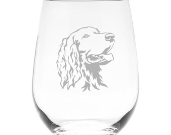 Irish Setter Themed, Dog Stemless Wine Glass  - 17 oz.