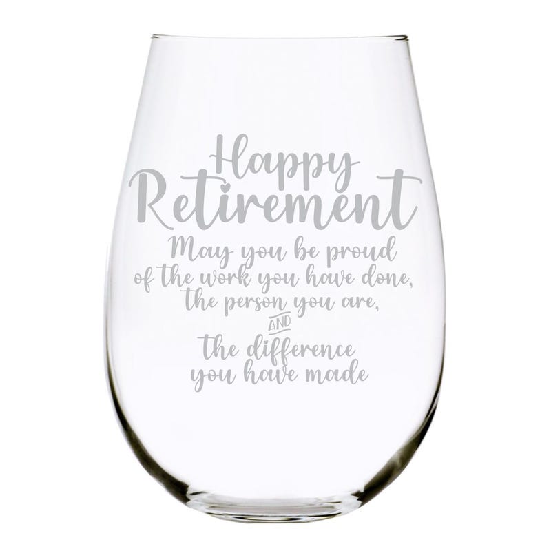 Retirement Glass Retirement Wine Glass - Etsy
