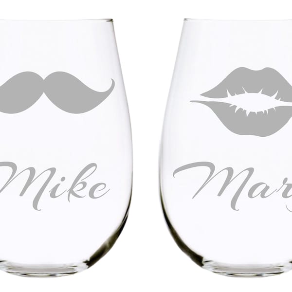 Mustache Wine Glass Etsy