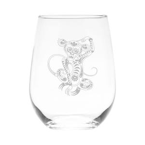 Monkey Stemless Wine Glass - 17 oz. (Style M2)