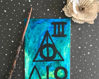 Deathly Hallow Watercolor Wall Art 4x6