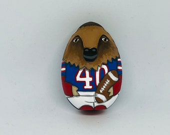 Buffalo bills fan 2.5” wooden buffalo hand painted eggs