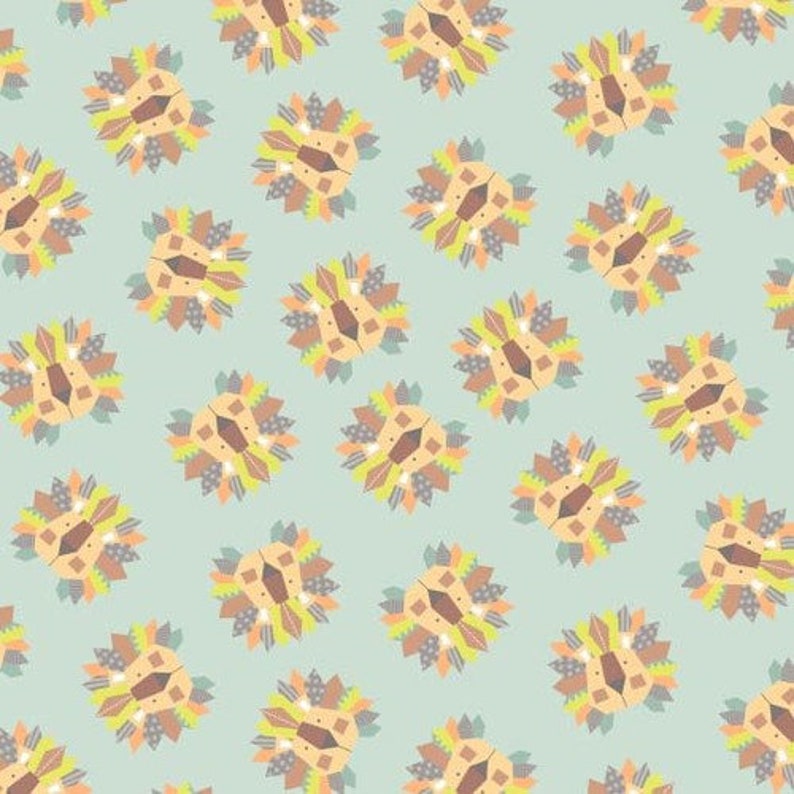 Blank Quilting /'Lion Heads Light Blue/' Flannel By The Yard; Safari Shuffle 2-Ply Flannel Collection #9164F-70