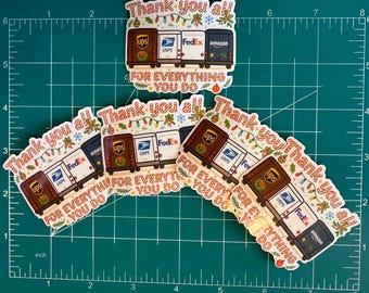 Thank you, delivery driver stickers HOLIDAY EDITION