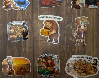 Funny Cartoon Delivery driver stickers Series 2