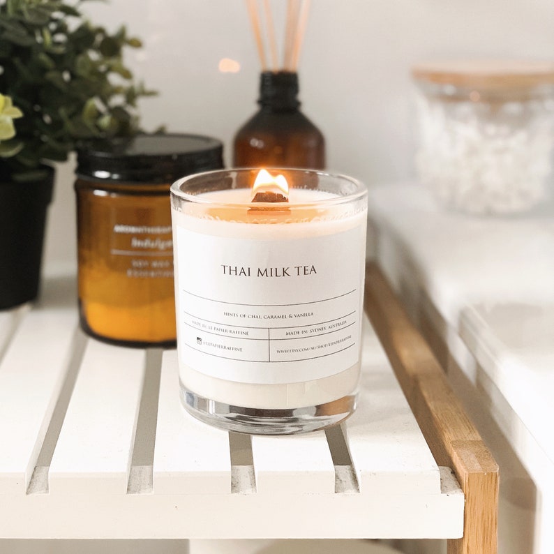 Scented Soy Candle Wood Wicks 4 Different Scents to Choose Etsy