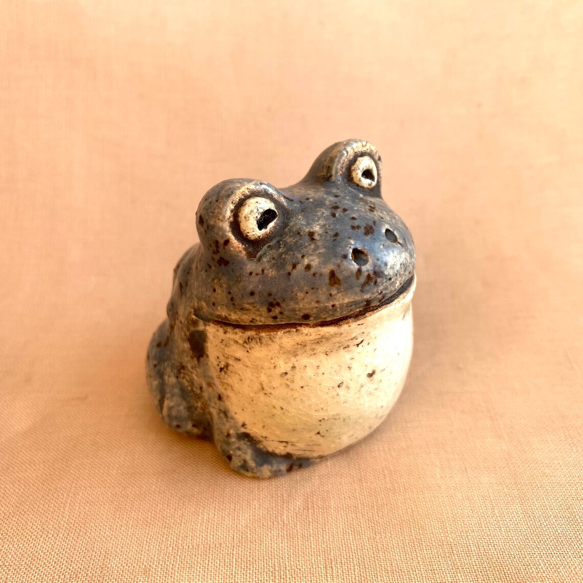 Ceramic frog figurine Colorful frog decor Handmade pottery Etsy