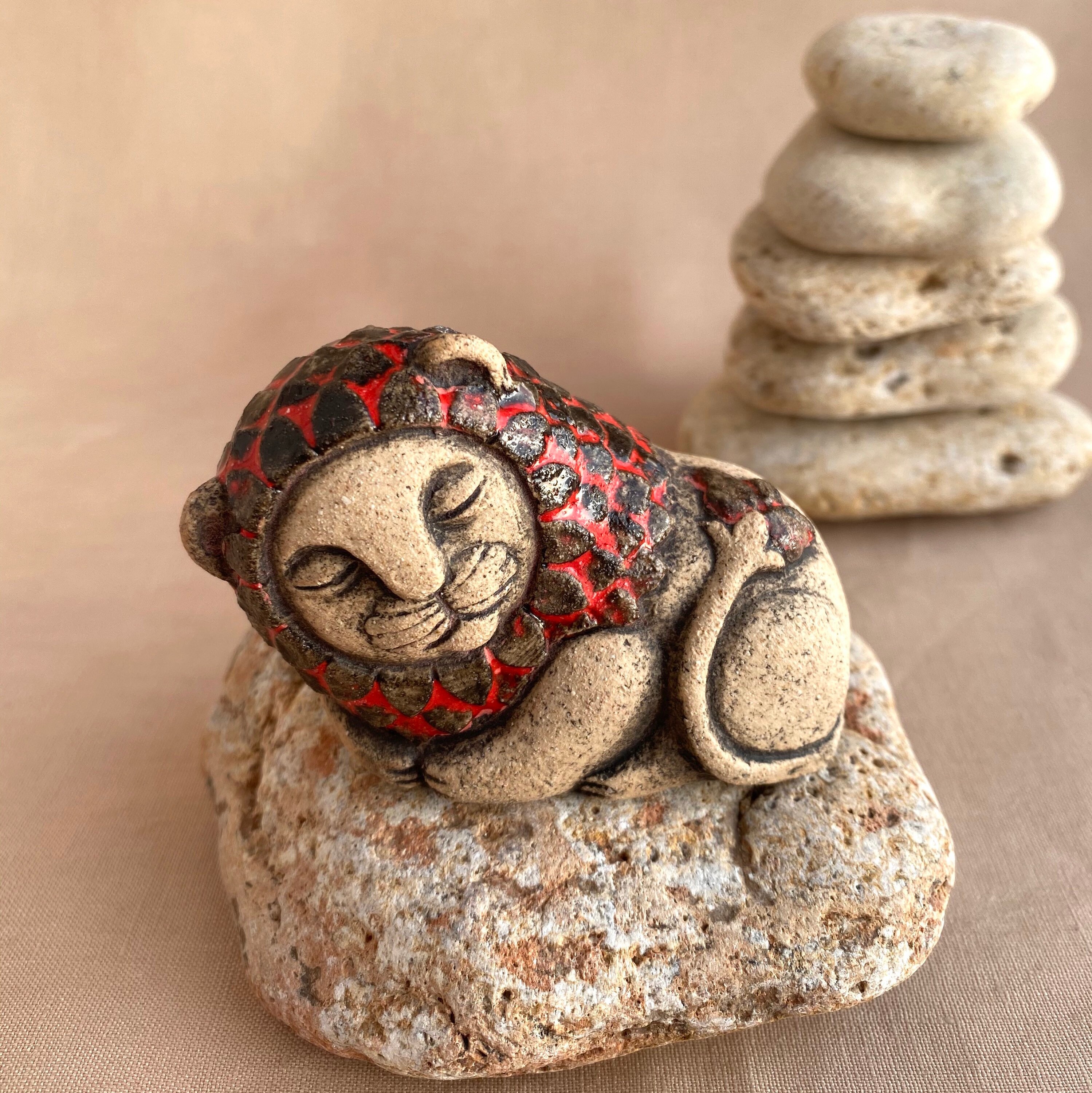 lion ceramic statues